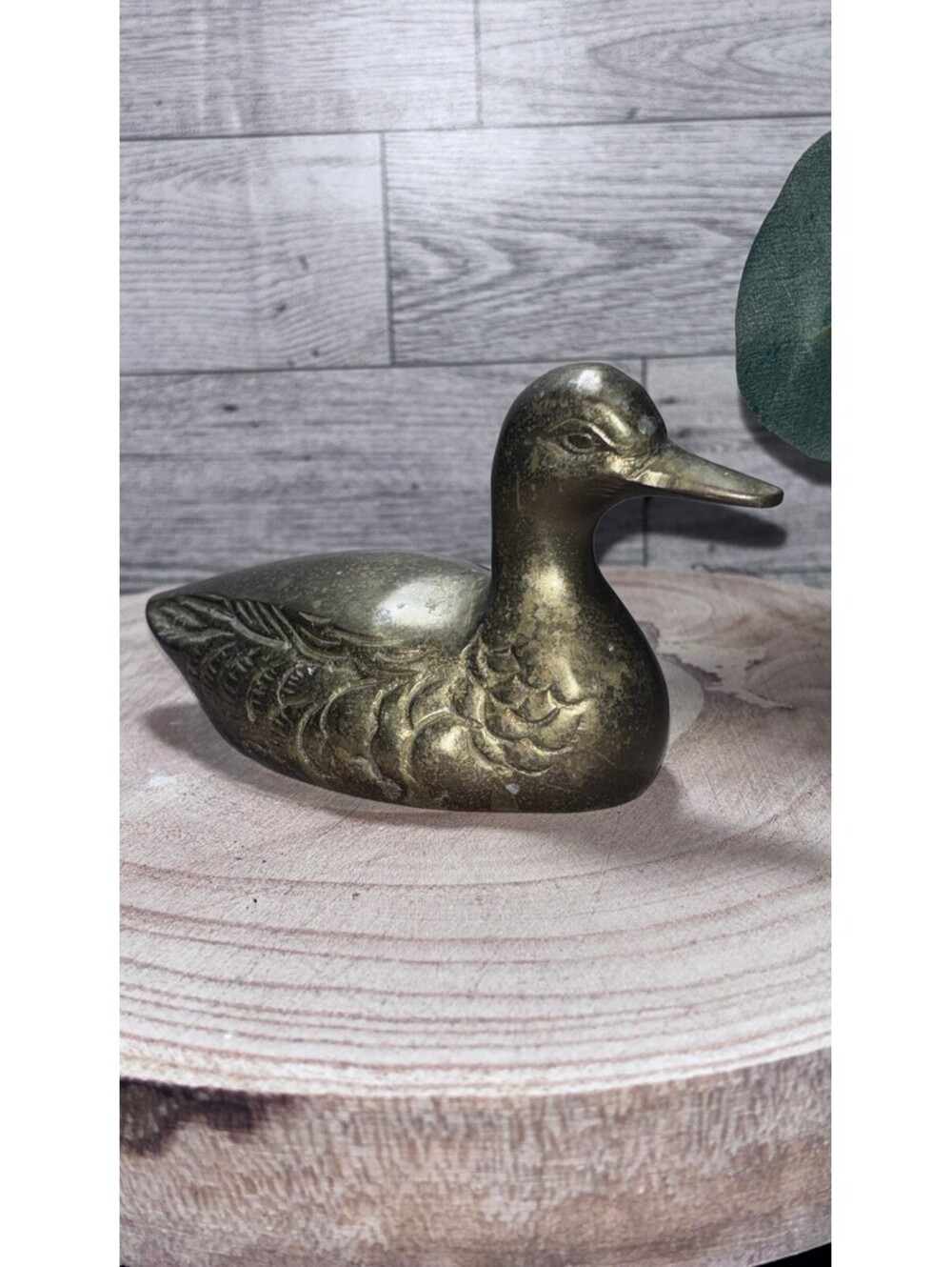Vintage Brass Duck Figurine Decorative Sculpture